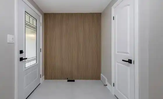 Wood slat feature wall